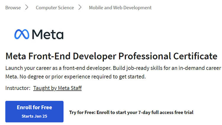 【Coursera中英字幕】Meta Front-End Developer Professional Certificate