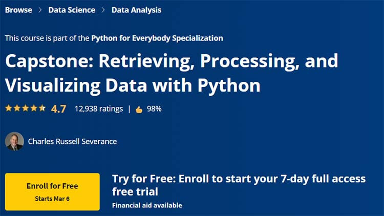 【Coursera中英字幕】Capstone: Retrieving, Processing, and Visualizing Data with Python