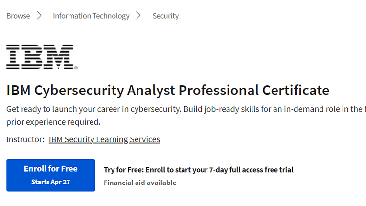 【Coursera中英字幕】IBM Cybersecurity Analyst Professional Certificate