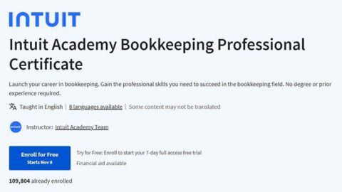 【Coursera中英字幕】Intuit Academy Bookkeeping Professional Certificate