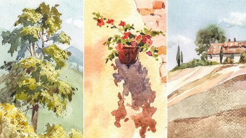 【Udemy中英字幕】Watercolor Painting | By Award Winning Artist | Landscapes