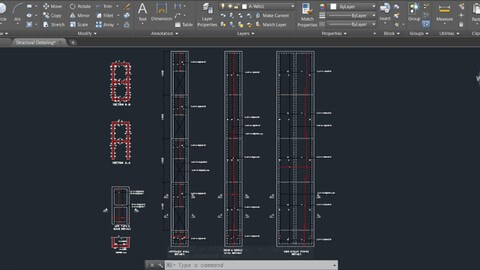 【Udemy中英字幕】Structural Detailing of Reinforced Concrete using AutoCAD