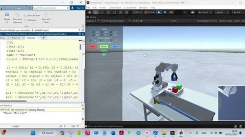 【Udemy中英字幕】Parol6 Robotic Arm Unity Simulator with Matlab Control