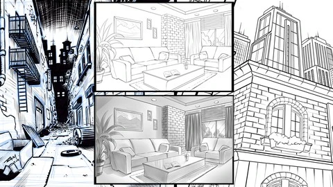 【Udemy中英字幕】Drawing Amazing Backgrounds with Perspective – Step by Step